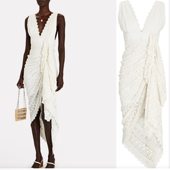 Just BEE Queen Tulum Ruched Crochet Midi Dress size Large - Picture 7 of 14